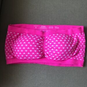 Pink Heart Bandeau Bra - M/L - NWOT
